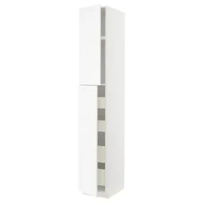 IKEA METOD МЕТОД / MAXIMERA МАКСИМЕРА, высокий шкаф / 2дверцы / 4ящика, белый Энкёпинг / белая имитация дерева, 40x60x240 см 094.735.61 фото