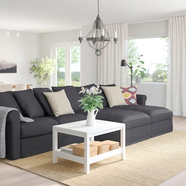IKEA GRÖNLID ГРЁНЛИД, 4-местный диван с козетками, Sporda темно-серый 194.085.70 фото №3