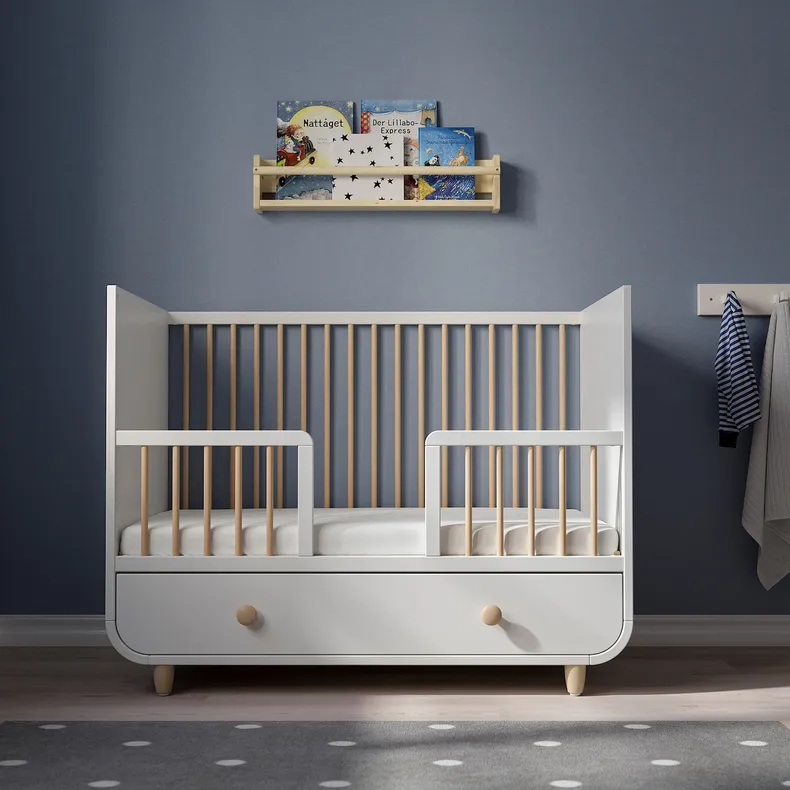 IKEA MYLLRA МЮЛЛЬРА, дитяче ліжко з шухлядами, білий, 60x120 см 904.835.84 фото №10