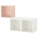 IKEA EKET ЭКЕТ, комбинация настенных шкафов, бледно-розовый / белый, 105x35x70 см 794.298.62 фото thumb №1