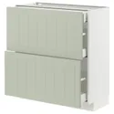 IKEA METOD МЕТОД / MAXIMERA МАКСИМЕРА, напольный шкаф / 2 фасада / 3 ящика, белый / светло-зеленый, 80x37 см 394.871.04 фото thumb №1