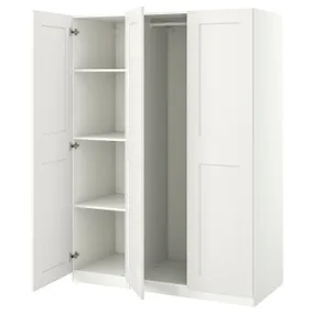 IKEA PAX ПАКС / GRIMO ГРИМО, гардероб, комбинация, белый / белый, 150x60x201 см 094.297.28 фото