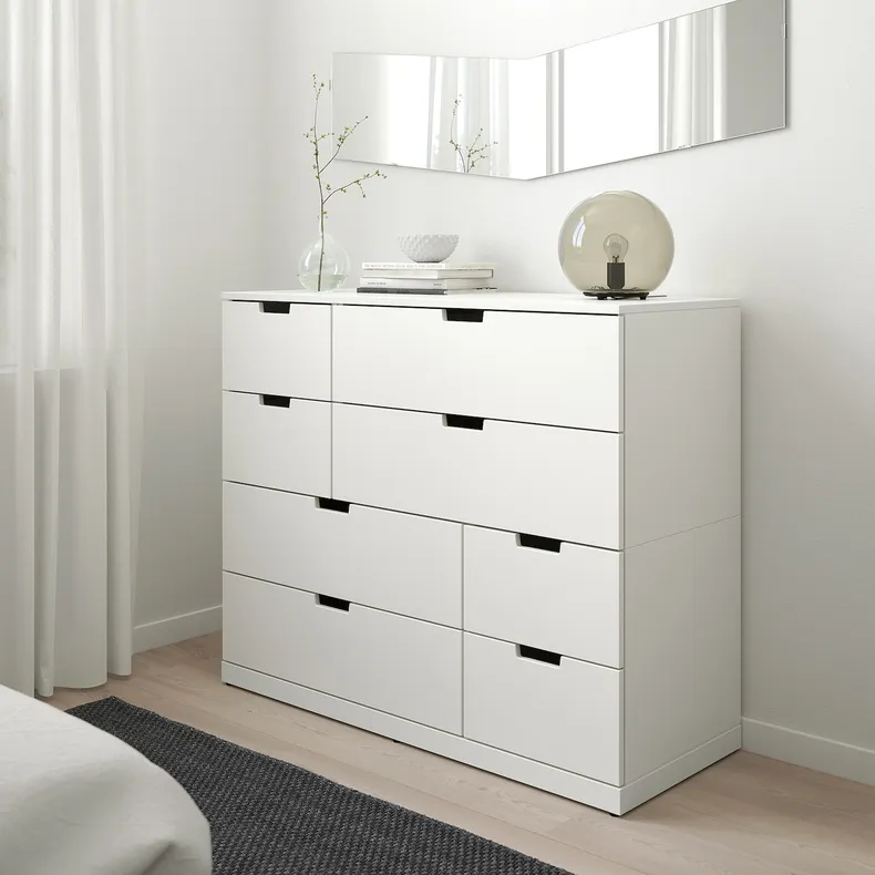 IKEA NORDLI НОРДЛИ, комод с 8 ящиками, белый, 120x99 см 792.395.03 фото №2