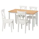 IKEA DANDERYD ДАНДЕРЮД / INGOLF ІНГОЛЬФ, стіл+4 стільці, дубовий шпон білий / білий, 130x80 см 693.925.38 фото thumb №1
