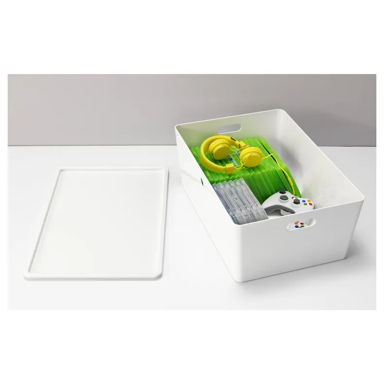 IKEA KUGGIS КУГГІС, коробка з кришкою, білий, 37x54x21 см 895.612.00 фото №4