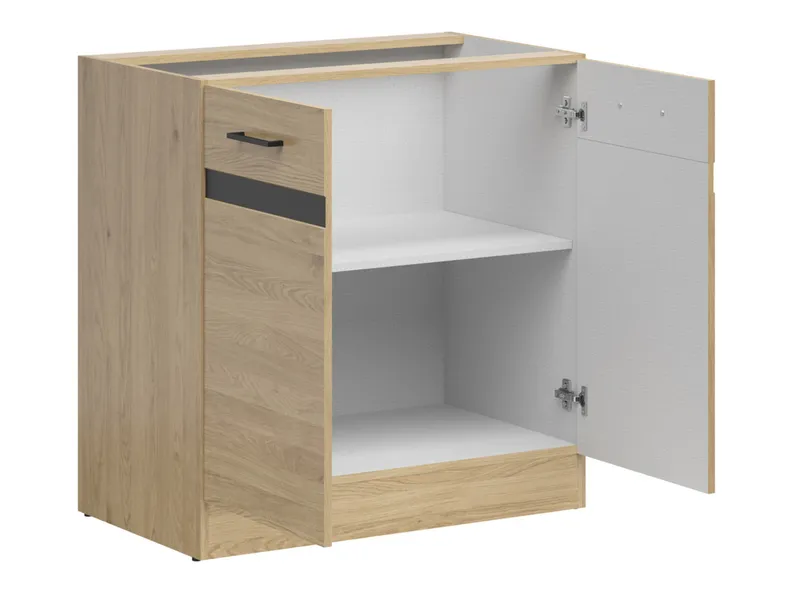 BRW Базовый шкаф для кухни Junona Line 80 см с 2 дверцами дуб бернштейн, дуб бернштейн D2D/80/82_BBL-DBT фото №3