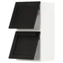IKEA METOD МЕТОД, навісна шафа гориз 2 дверц нат мех, білий / ЛЕРХЮТТАН чорна морилка, 40x80 см 493.945.95 фото