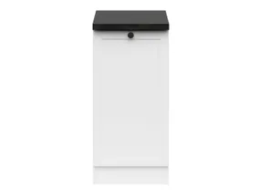 BRW Junona Line базовый шкаф для кухни 40 см правый с топом белый, белый/белый/металлический сланцевый черный/золотой D1D/40/82_P_ZBL-BI/BI/LMC фото