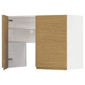 IKEA METOD МЕТОД, настінн шаф д / витяжки з полиц / дверц, білий / Voxtorp імітація. дуб, 80x60 см 995.384.93 фото