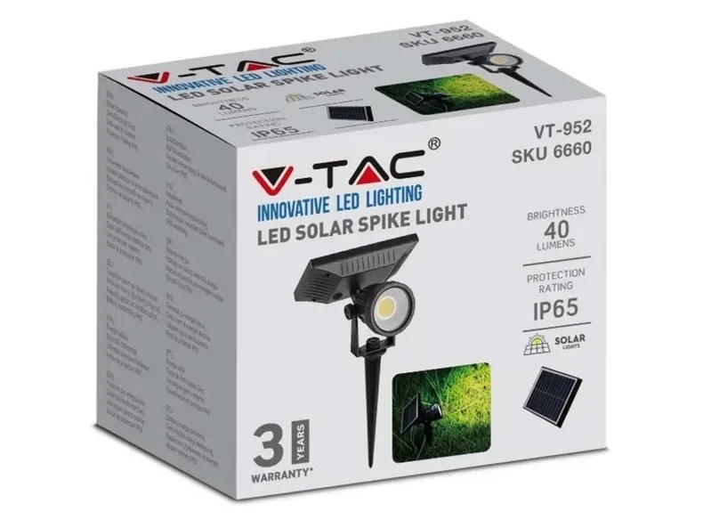 BRW VT-952 Світлодіодний садовий світильник з наземним приводом у пластиковому корпусі чорного кольору 093640 фото №6
