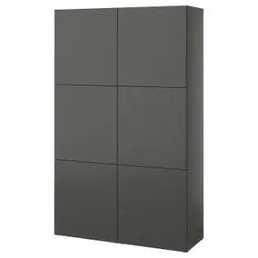IKEA BESTÅ БЕСТО, комбінація д / зберіган з дверцятами, темно-сірий / ЛАППВІКЕН темно-сірий, 120x42x193 см 895.081.42 фото
