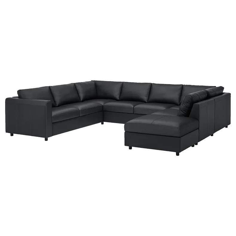 IKEA VIMLE ВІМЛЕ, диван U-подібної форми, 6-місний, з відкритим кінцем/Гранн/Бомстад чорний 193.067.84 фото №1