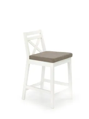 Барный стул HALMAR BORYS низкий бежевый, белый фото