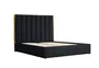 Ліжко двоспальне HALMAR PALAZZO 160x200 см, чорне / золоте фото