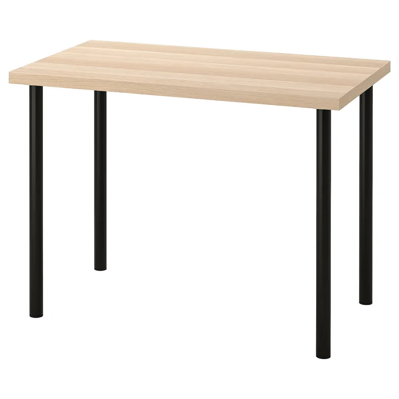 IKEA LINNMON ЛИННМОН / ADILS АДИЛЬС, письменный стол, дуб, окрашенный в белый / черный цвет, 100x60 см 994.163.40 фото №1