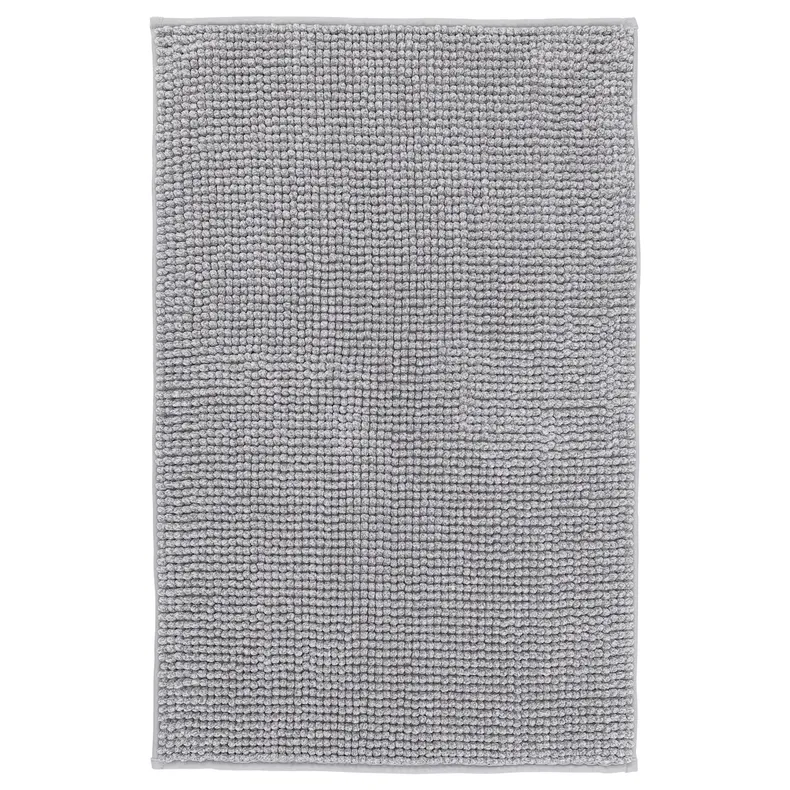 IKEA TOFTBO ТОФТБО, килимок для ванної кімнати, сіро-білий меланж, 50x80 см 904.222.51 фото №1