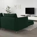 IKEA SÖDERHAMN СЕДЕРХАМН, 2-місний диван, з шезлонгом з підлокітником/Tallmyra темно-зелений 694.306.44 фото thumb №2
