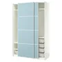 IKEA PAX ПАКС / MEHAMN МЕХАМН, гардероб с раздвижными дверьми, белый / 2стр светло-голубой, 150x66x236 см 695.516.93 фото