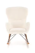 Мягкое кресло-качалка HALMAR LIBERTO 2, кремовый/черный/натуральный фото thumb №9