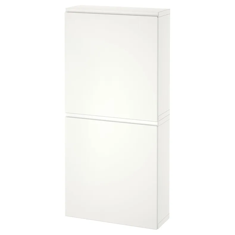 IKEA BESTÅ БЕСТО, навесной шкаф с 2 дверями, белый / Вястервикен белый, 60x22x128 см 994.219.83 фото №1