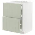 IKEA METOD МЕТОД / MAXIMERA МАКСИМЕРА, шкаф д / варочной панели / 2фасада / 3ящ, белый / светло-зеленый, 60x60 см 794.863.48 фото thumb №1