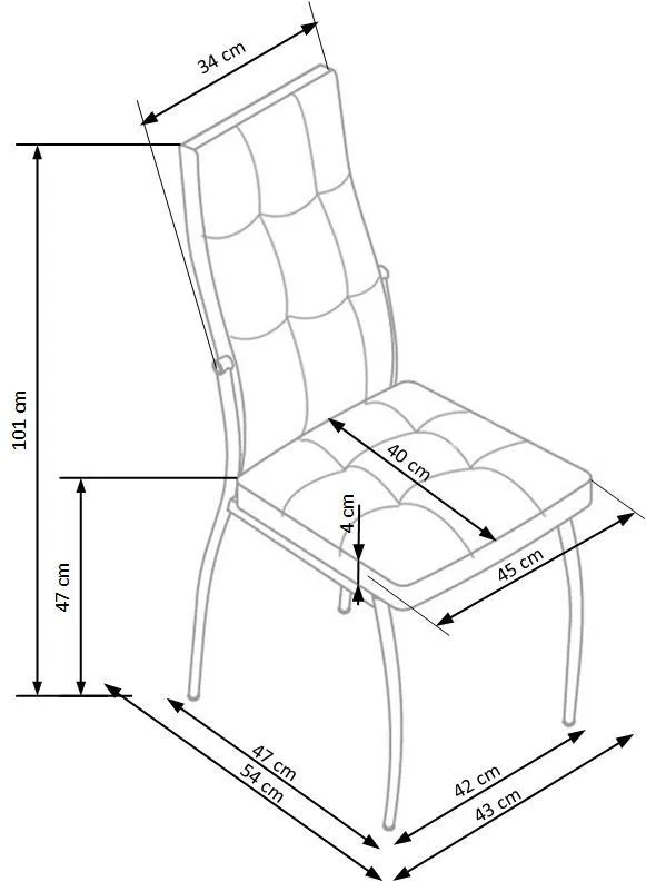 Кухонний стілець HALMAR K209 сірий (1шт=4шт) фото №3