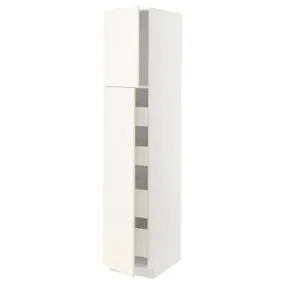 IKEA METOD МЕТОД / MAXIMERA МАКСИМЕРА, высокий шкаф / 2дверцы / 4ящика, белый / Вальстена белый, 40x60x200 см 495.074.27 фото