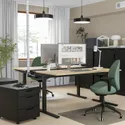 IKEA MITTZON МІТТЗОН, письмовий стіл, okl дуб/чорний, 160x80 см 595.291.22 фото thumb №2