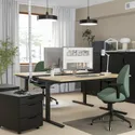 IKEA MITTZON МИТТЗОН, письменный стол, дуб / черный, 160x80 см 595.291.22 фото thumb №2