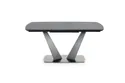 Кухонний стіл розкладний HALMAR FANGOR 160-220x90 см, стільниця - темно-сіра, основа - чорна фото thumb №2