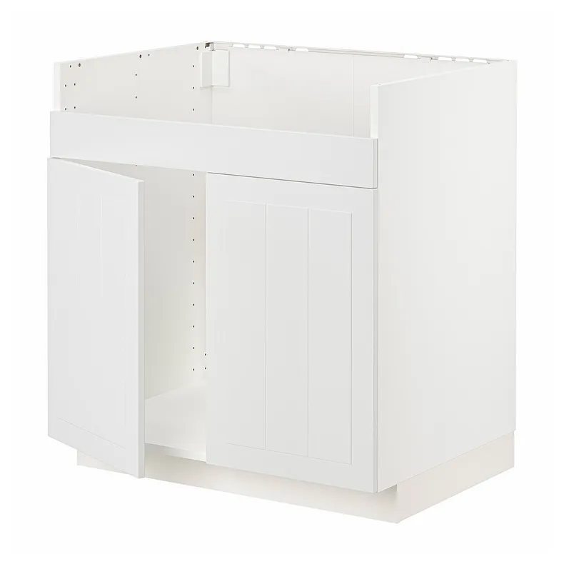 IKEA METOD МЕТОД, шкаф д / двойной мойки ХАВСЕН, белый / Стенсунд белый, 80x60 см 894.613.09 фото №1