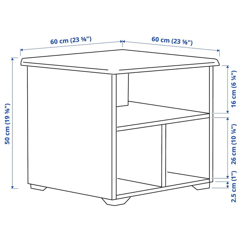 IKEA SKRUVBY СКРУВБИ, журнальный стол, черный и синий, 60x60 см 705.319.82 фото №5