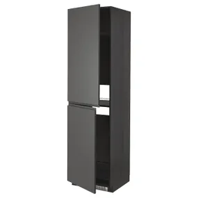 IKEA METOD МЕТОД, висока шафа для холодильнка / морозил, чорний / Voxtorp темно-сірий, 60x60x220 см 793.112.16 фото