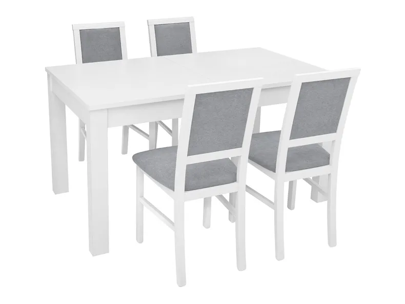 BRW Комплект: стіл 140-180х80 см + 4 стільці BRW ROBI, сірий/білий STO/BRYK2_4ROBI-BAL/TX098 фото №1