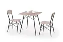 Столовий комплект HALMAR KABIR стіл + 2 стільці 70x70 см, дуб сан ремо/чорний фото thumb №1