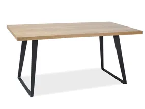 Стол обеденный SIGNAL FALCON, дуб / чёрный, 90x150 фото