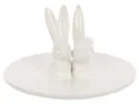 BRW Декоративна тарілка керамічна з Кроликом, білий 076996 фото thumb №1