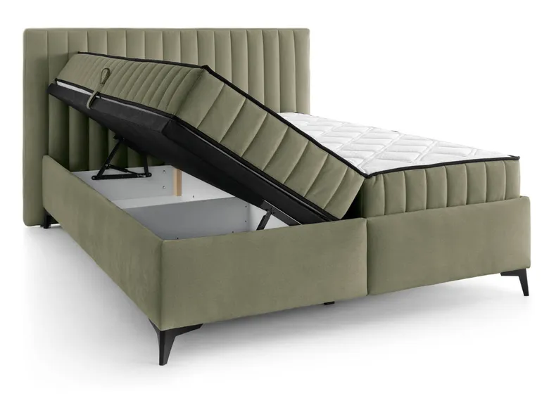 BRW Ліжко двоспальне з 2 матрацами та підйомним механізмом BRW JOY, 160x200 см, світло-зелений LO_KT-JOY-160X200-G2-ELEMENT_11 фото №2