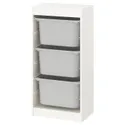 IKEA TROFAST ТРУФАСТ, комбінація для зберіган +контейнери, білий/сірий, 46x30x94 см 095.332.87 фото thumb №1