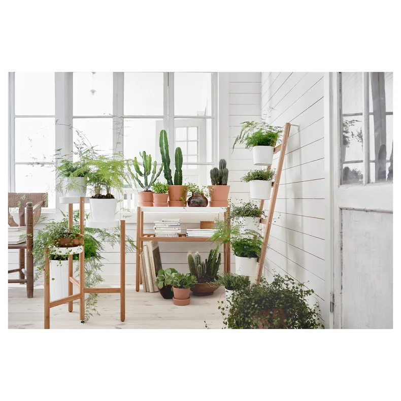 IKEA SATSUMAS САТСУМАС, підставка для рослин, бамбук / білий, 70 см 902.581.56 фото №3