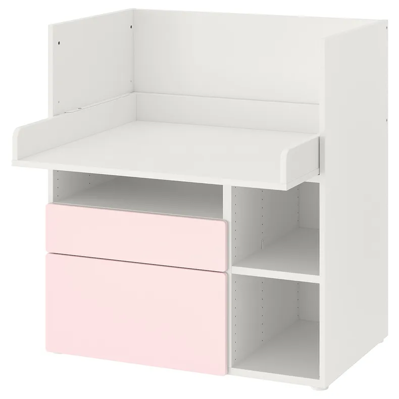 IKEA SMÅSTAD СМОСТАД, письменный стол, белый бледно-розовый с 2 ящиками, 90x79x100 см 093.922.54 фото №1