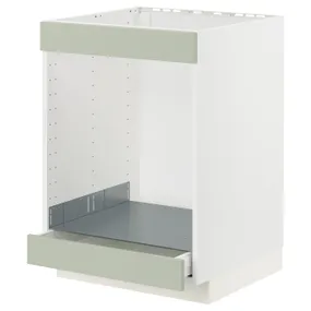 IKEA METOD МЕТОД / MAXIMERA МАКСІМЕРА, підлогова шафа для плити+дух з шухл, білий / Стенсунд світло-зелений, 60x60 см 094.868.51 фото
