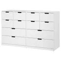 IKEA NORDLI НОРДЛИ, комод с 12 ящиками, белый, 160x99 см 592.394.91 фото thumb №1