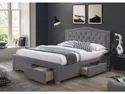Кровать двуспальная бархатная SIGNAL ELECTRA Velvet, серый, 160x200 см фото thumb №2