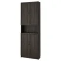 IKEA BILLY БІЛЛІ / OXBERG ОКСБЕРГ, книжкова шафа з дверц / дод модул, темно-коричневий під дуб, 80x30x237 см 094.833.72 фото thumb №1