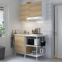 IKEA ENHET ЭНХЕТ, кухня, белый, имитация дуба, 123x63.5x222 см фото thumb №2