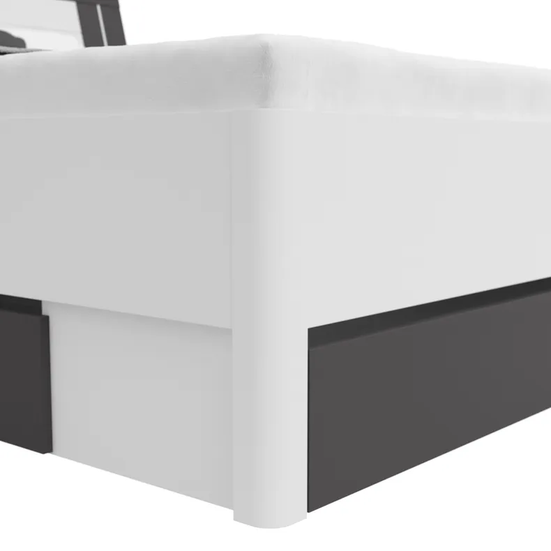 BRW Кровать Saturn 140x200 с 3 ящиками белая/графит, белый/графит LOZ3S/140-BI/GF фото №6