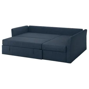 IKEA HOLMSUND ХОЛЬМСУНД, диван-кровать угловой, Киланда темно-синего цвета 495.112.93 фото