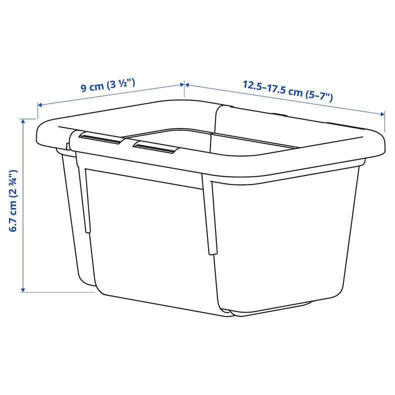 IKEA KACKLA, выдвижной контейнер, белый, 13-18x9 см 306.020.47 фото №8