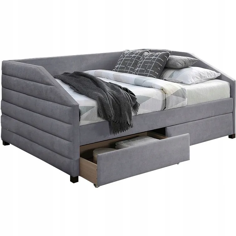 Кровать односпальная бархатная SIGNAL NADIA, Velvet TAP.142 серый, 120x200 фото №1
